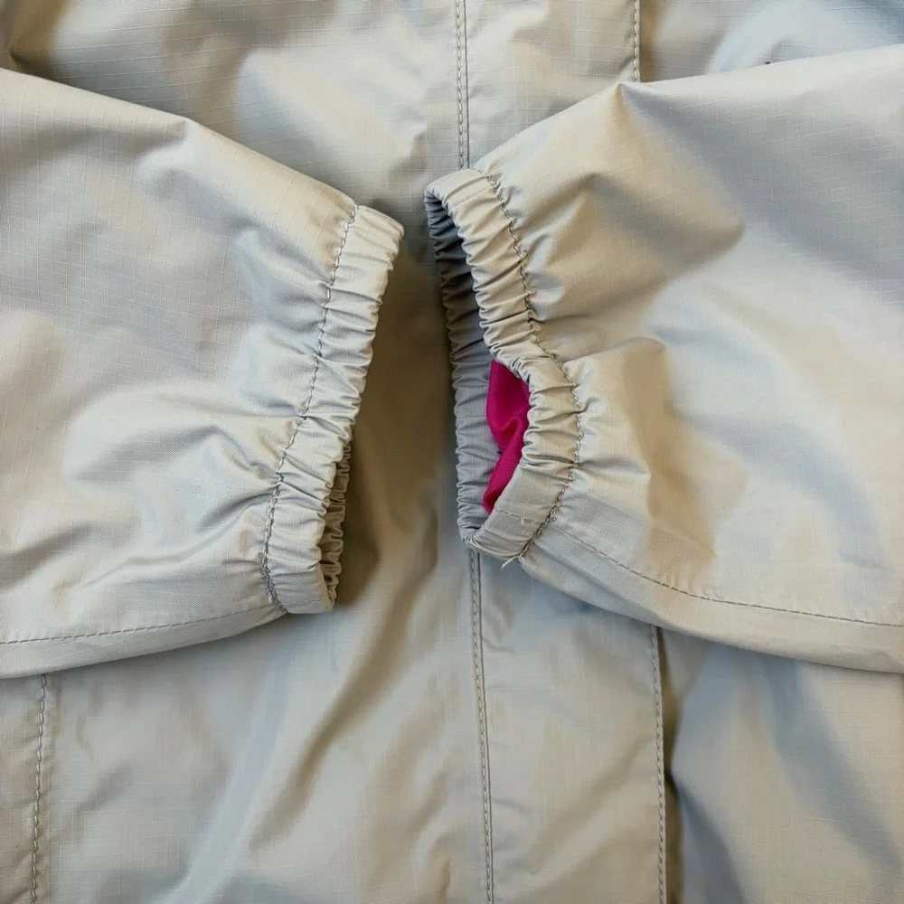 The North Face Girls Hooded Rain Jacket Gray Sz 7/8 Waterproof Shell*L20